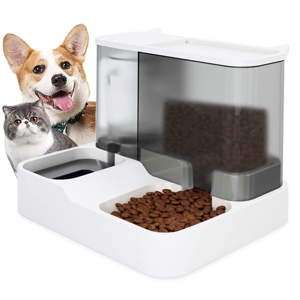 Qpets 2 in 1 Automatic Food Feeder and Water Dispenser Gravity Design Auto Feeding 3L Cat Food Dispenser Food Feeder and Auto Dog Water Dispenser 1 L for Small Medium Big Dog Pets Puppy Kittens Qpets 2 in 1 Automatic Food Feeder and Water Dispenser Gravity Design Auto Feeding 3L Cat Food Dispenser Food Feeder and Auto Dog Water Dispenser 1 L for Small Medium Big Dog Pets Puppy Kittens